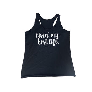 🟢 Living’ my best life Halter Tank Top Large